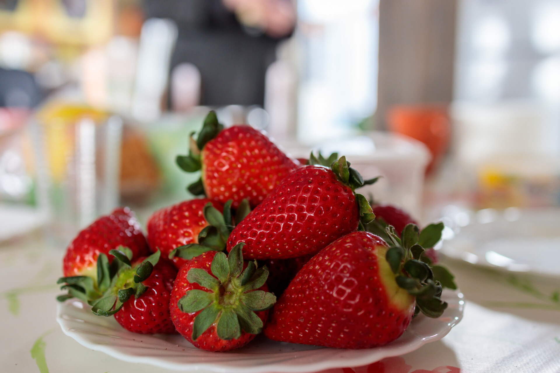 Strawberries in the kitchen on a plate