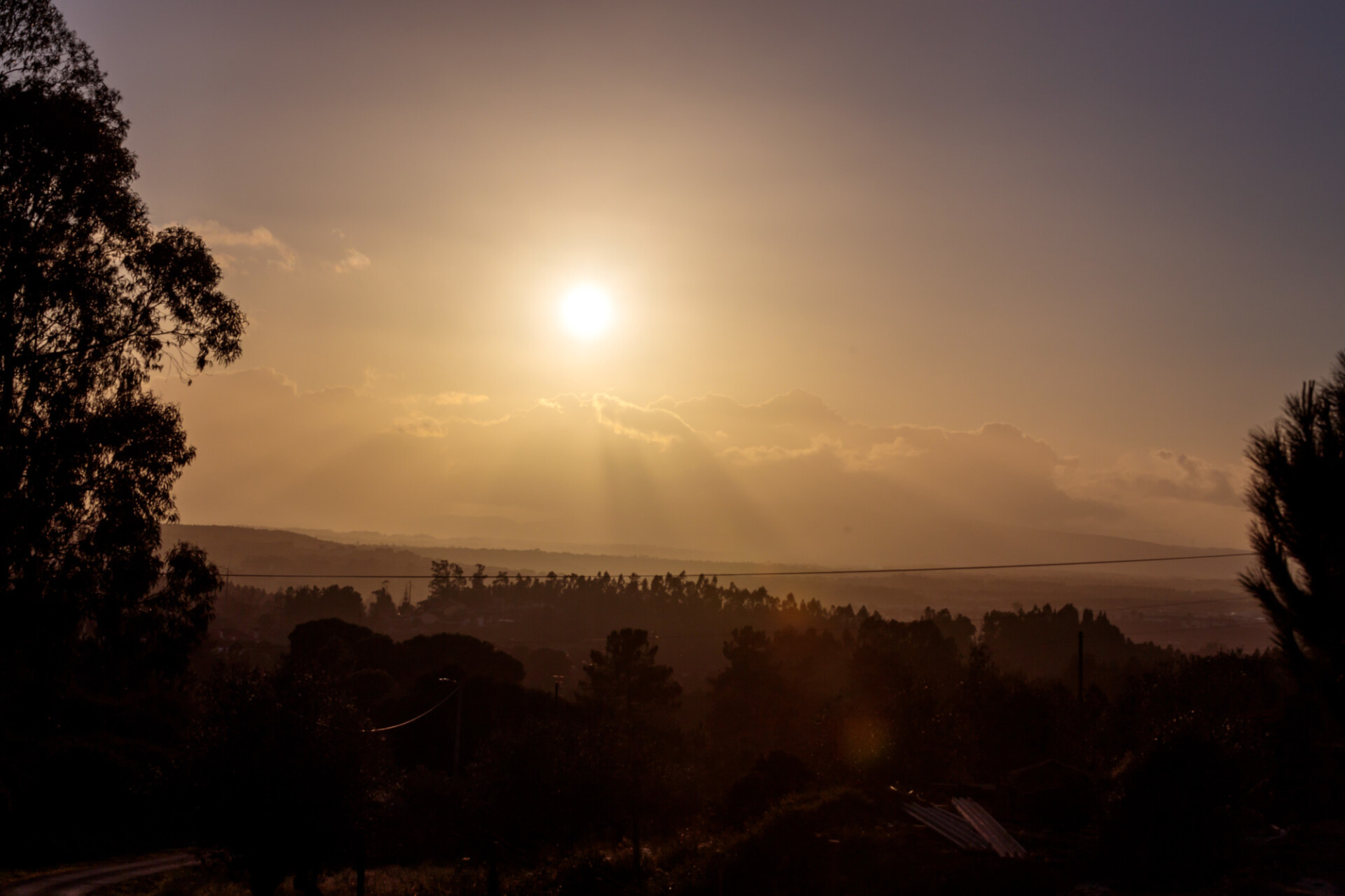 Sunset over hills