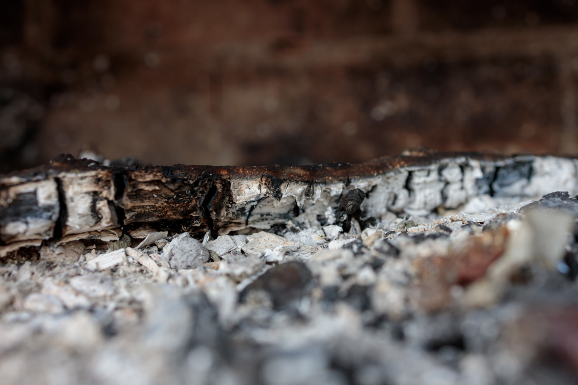 White ash after a burn