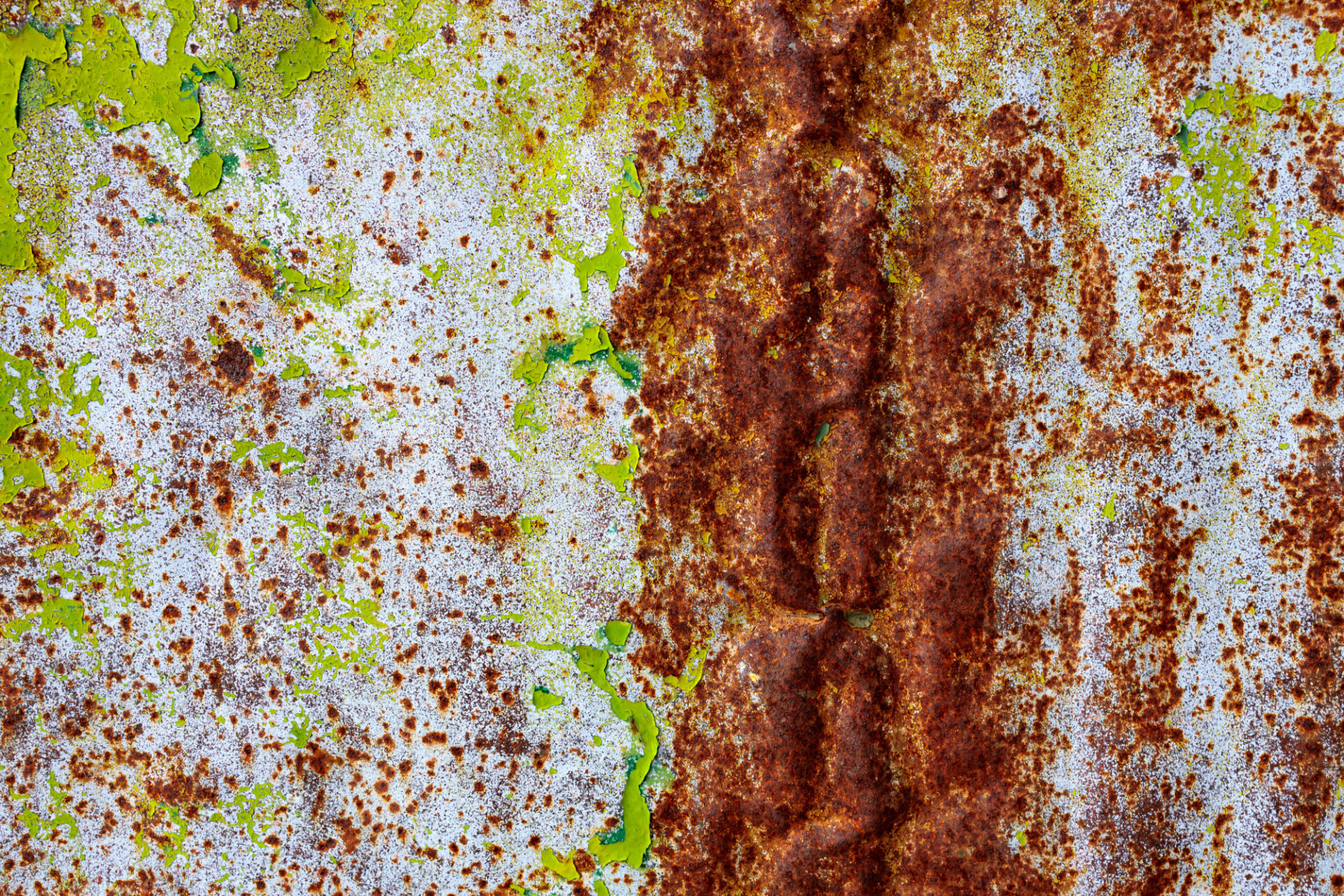 Red Rusty Metal Texture with Green Colour Spots