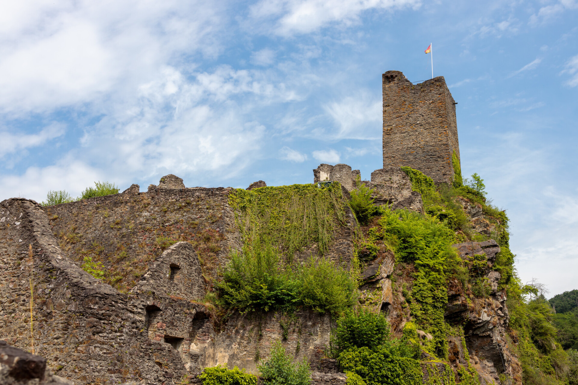 Manderscheid Castle in the volcanic Eifel of Germany