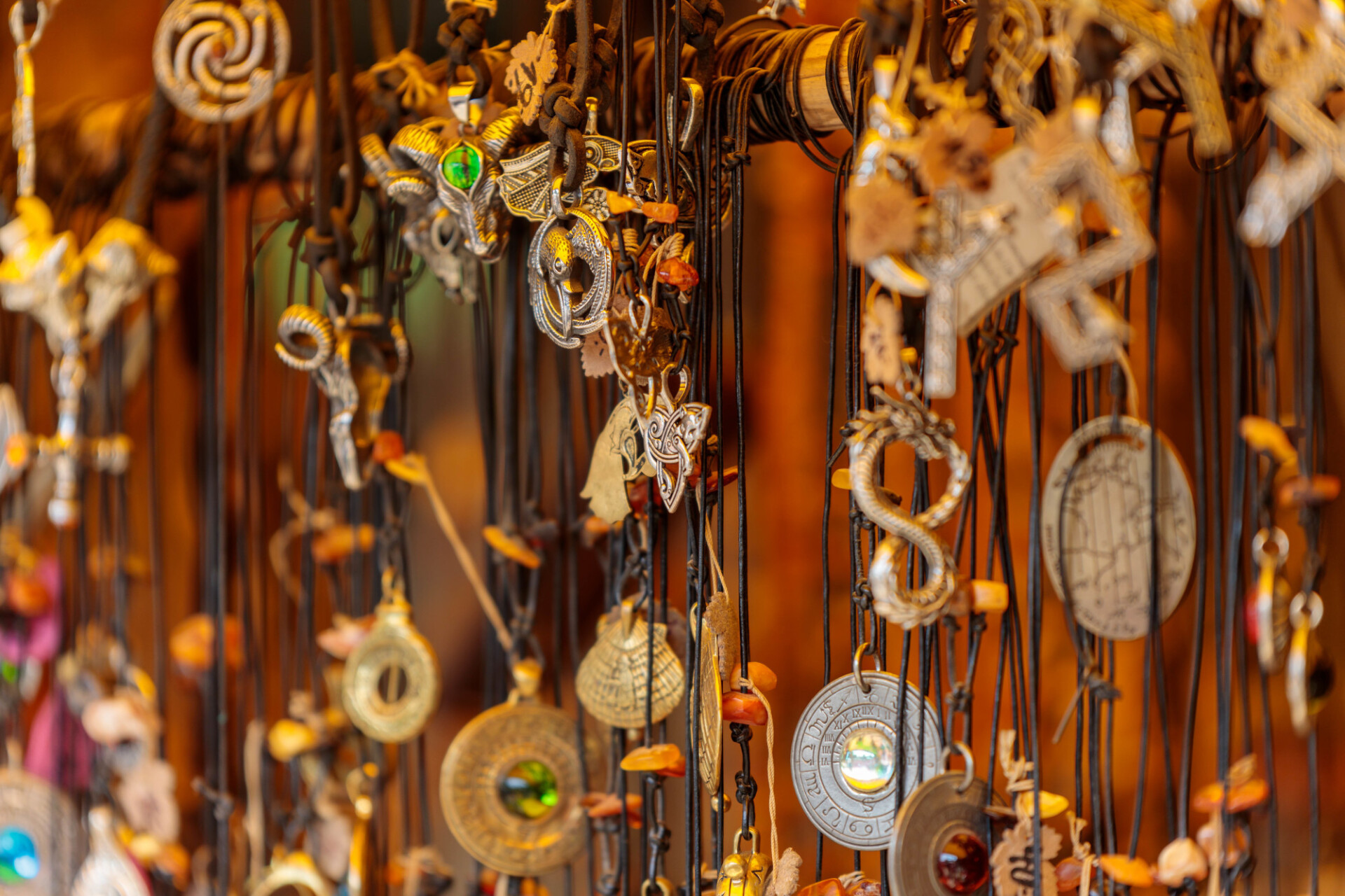 Chain pendant at a medieval market