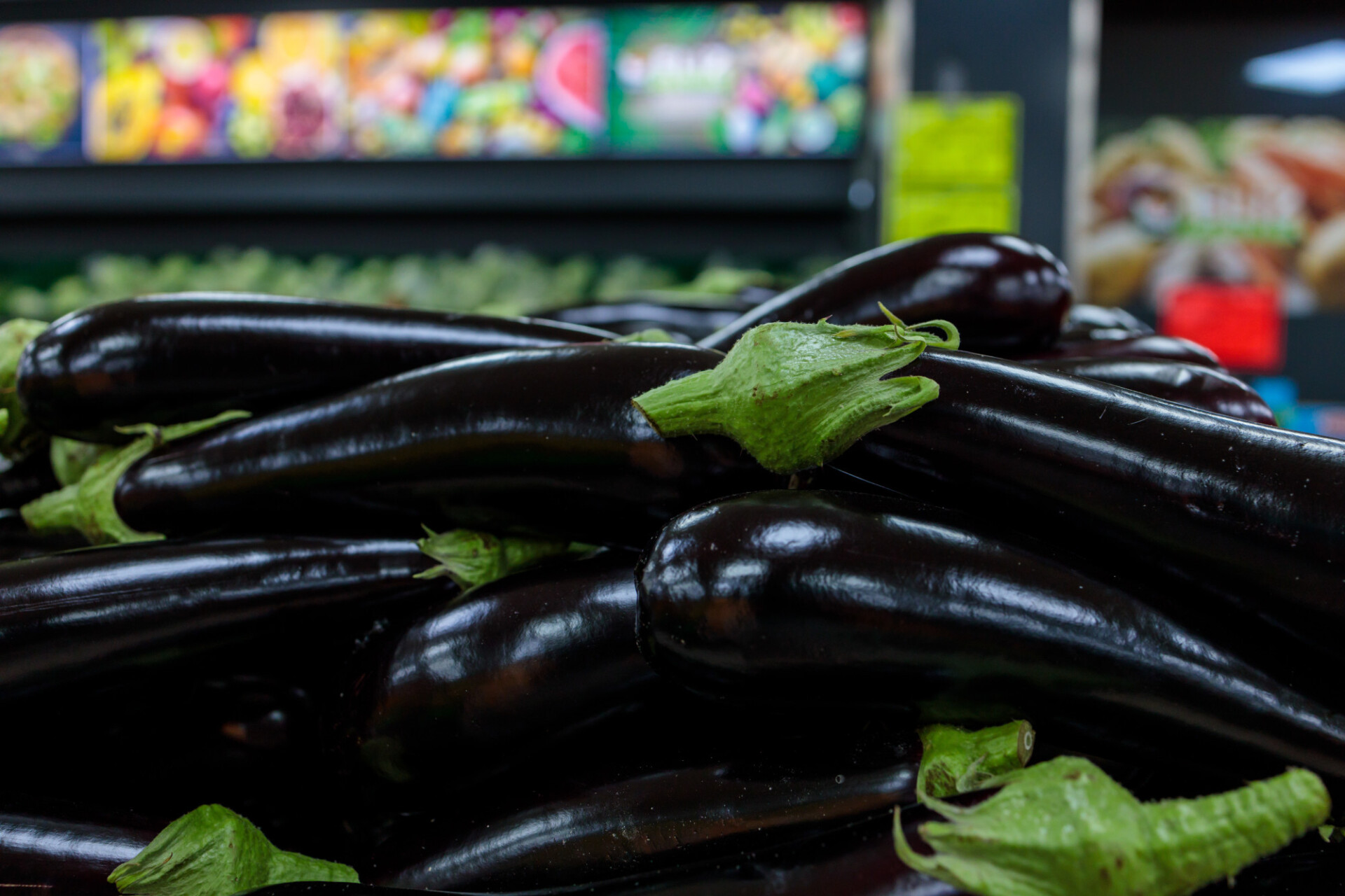 eggplants in the market