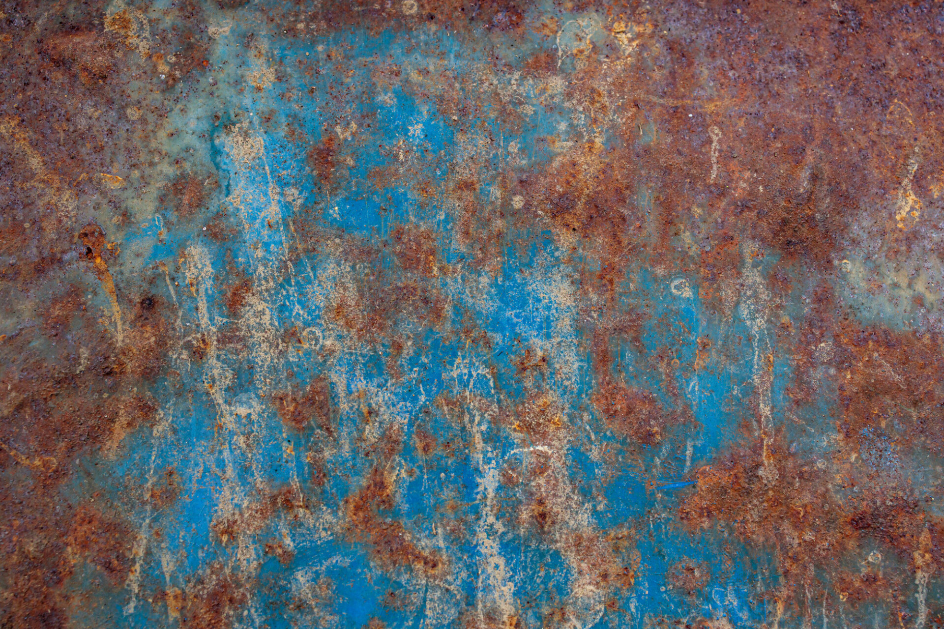 Blue rusty metal wall texture