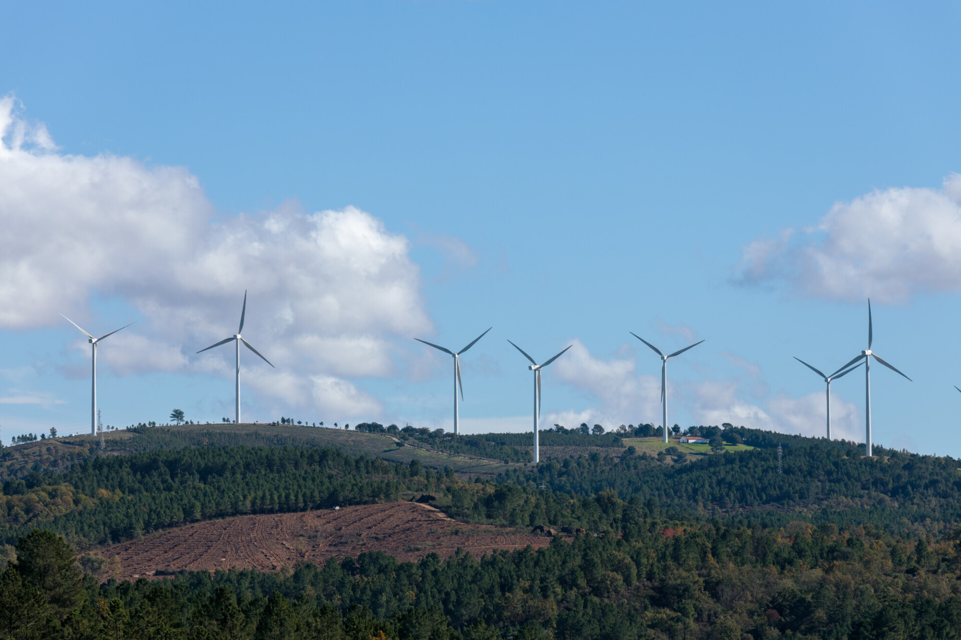 Wind turbines in Guarda, Portugal