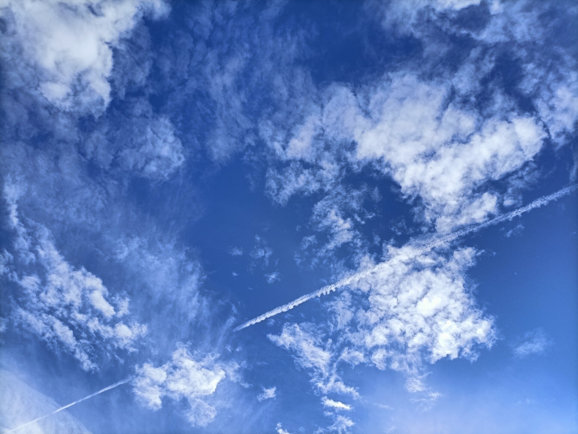 Sky with contrails