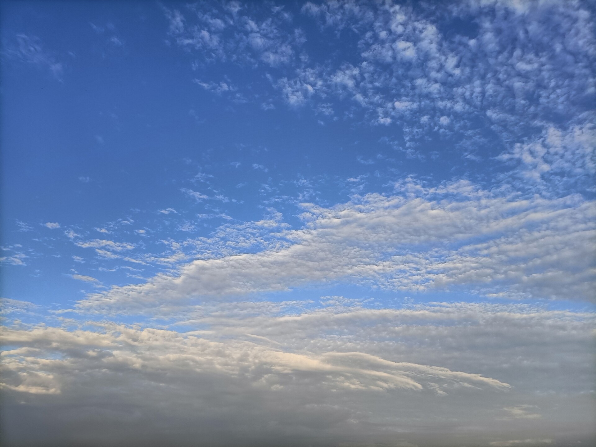 Sky replacement - blue sky white clouds