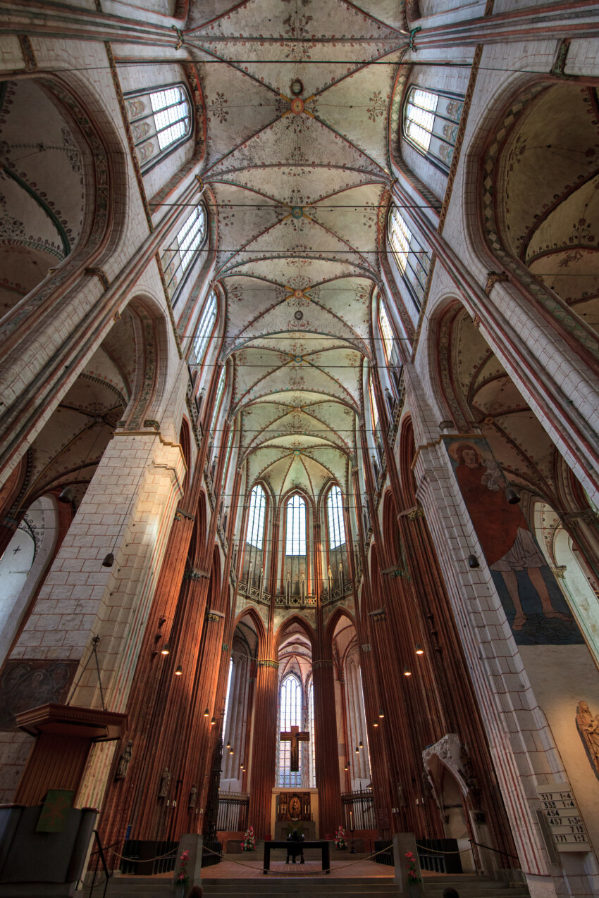 Interior view of the Marienkirche in Lübeck Holy Cross