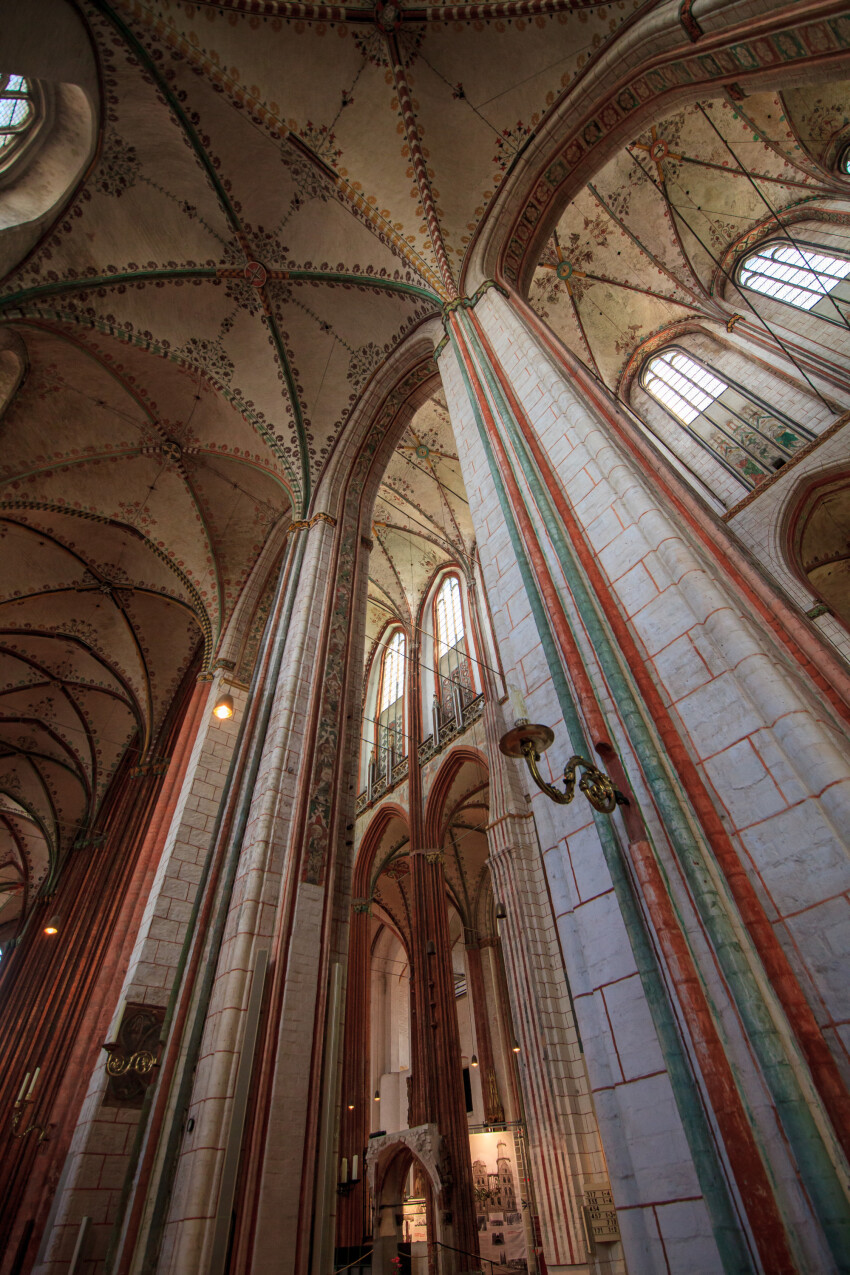 Wonderful ceiling painting of the Marienkirche in Lübeck