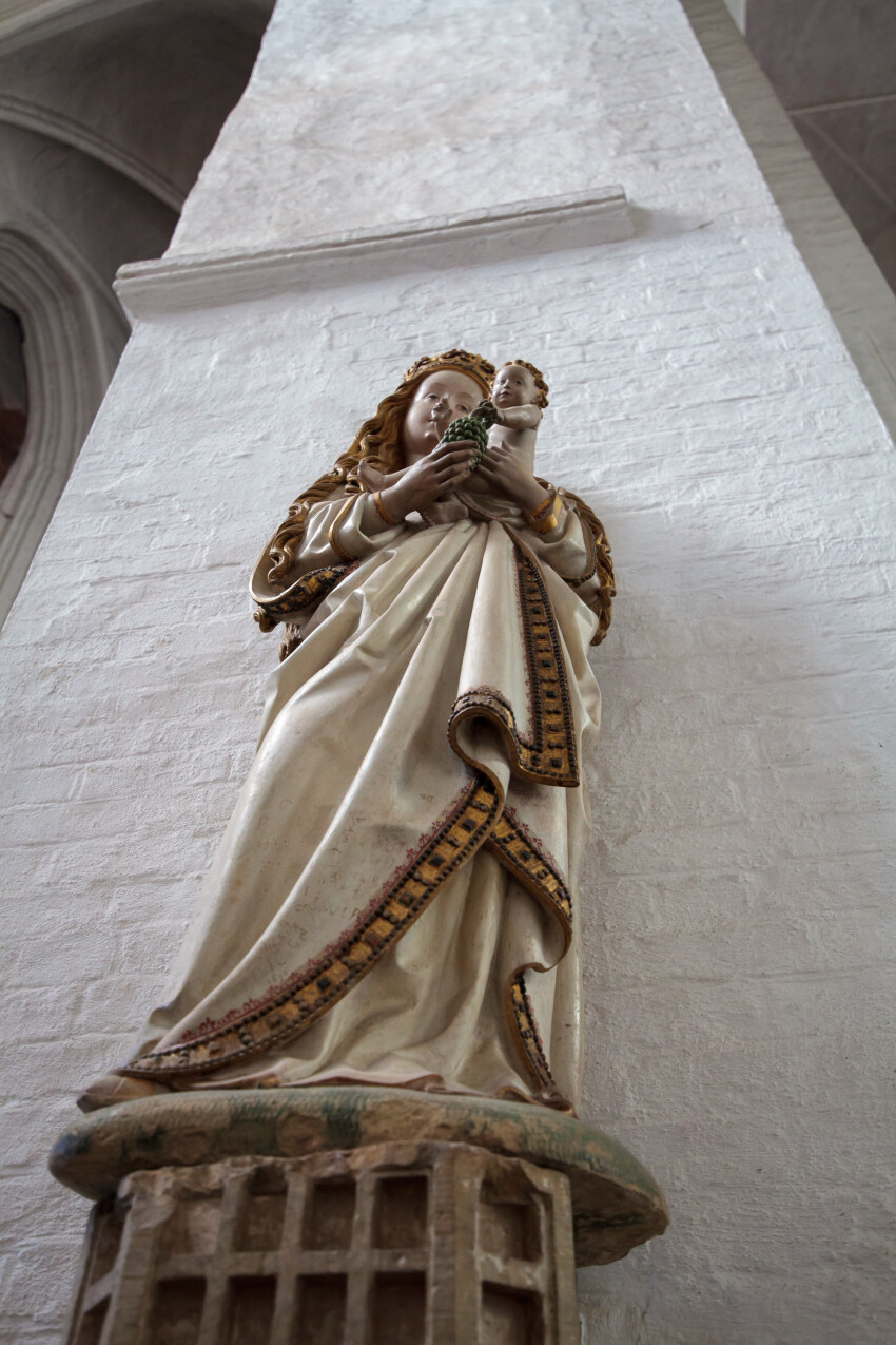 Lübeck Cathedral Statue with Mary and Jesus Baby