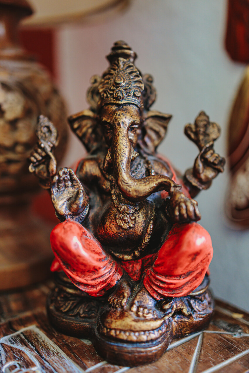 Ganesha statue in the living room