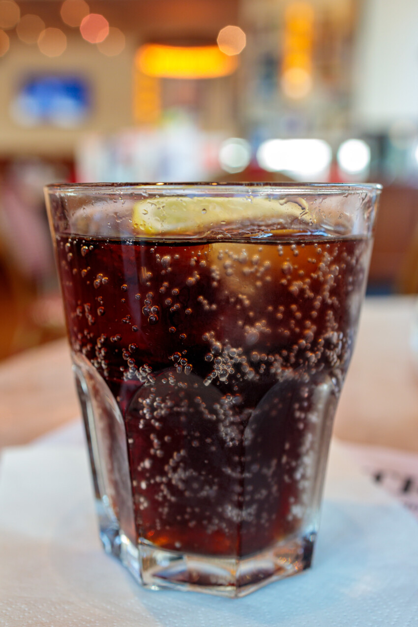 A glass of coke