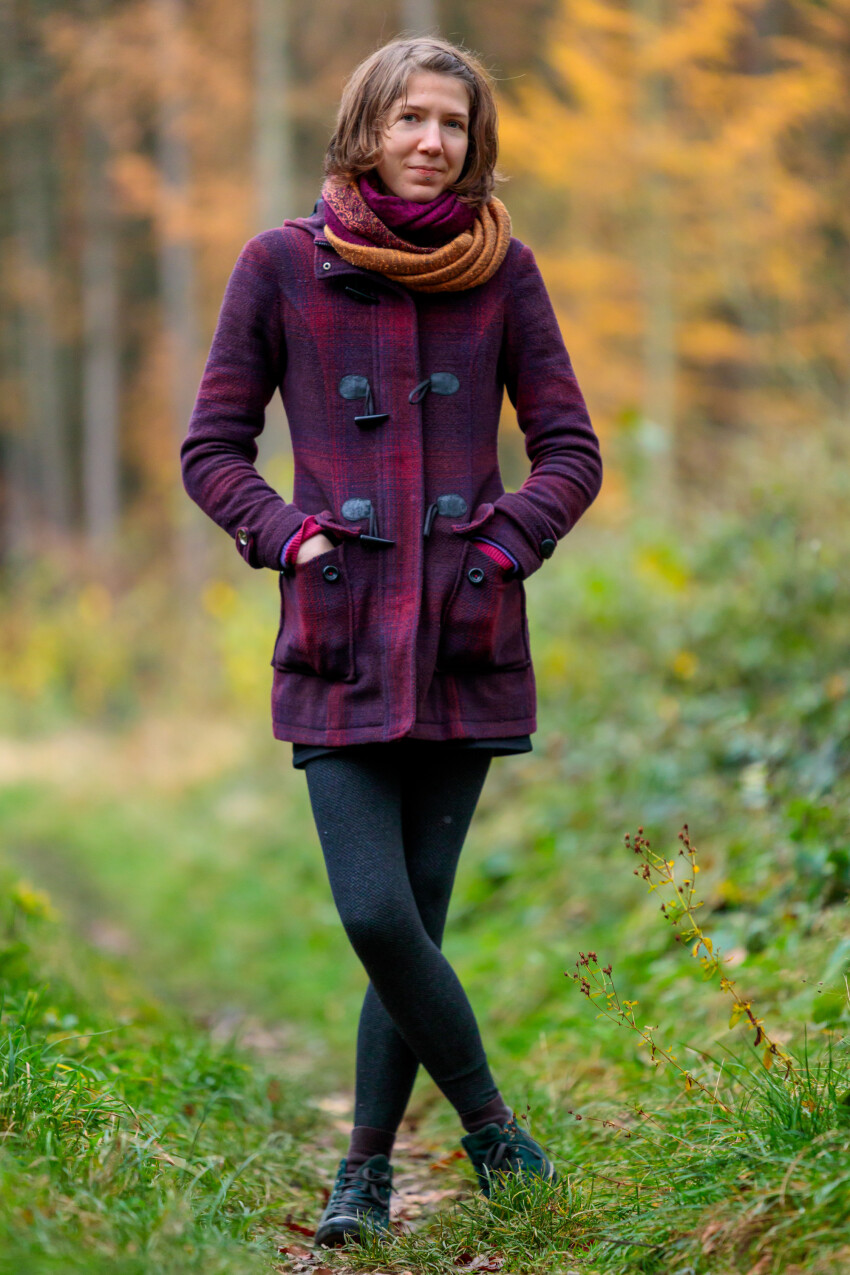 Young woman in autumn clothes