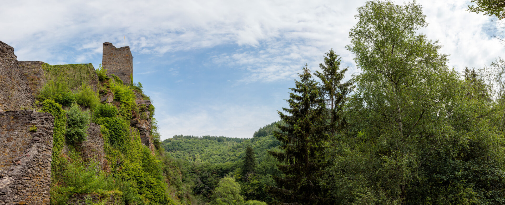 Manderscheid Castle in the volcanic Eifel of Germany