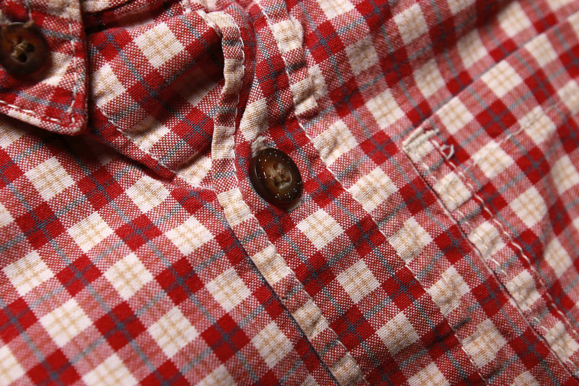 Red and white checked shirt for children