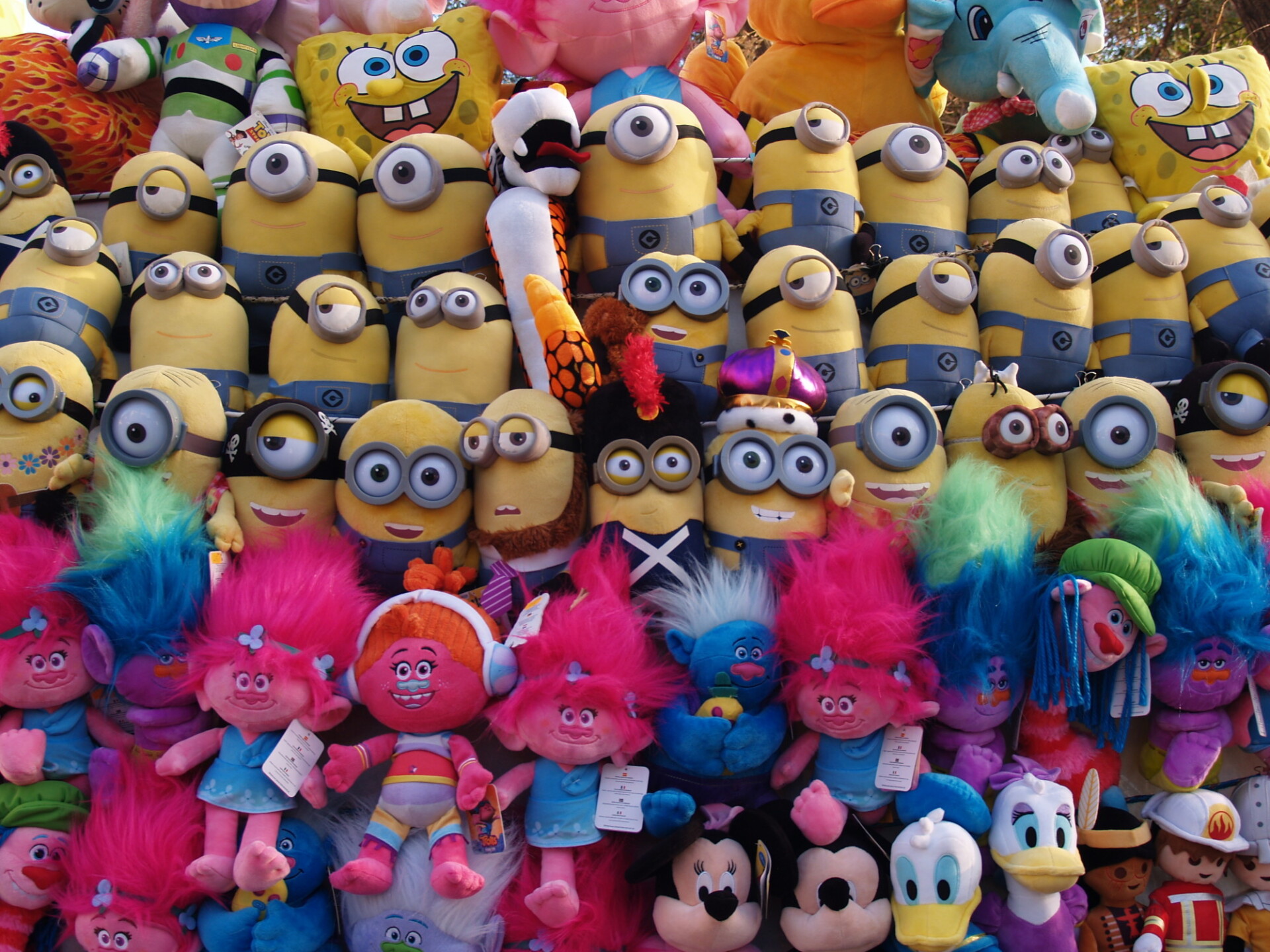 Various soft toys at a funfair