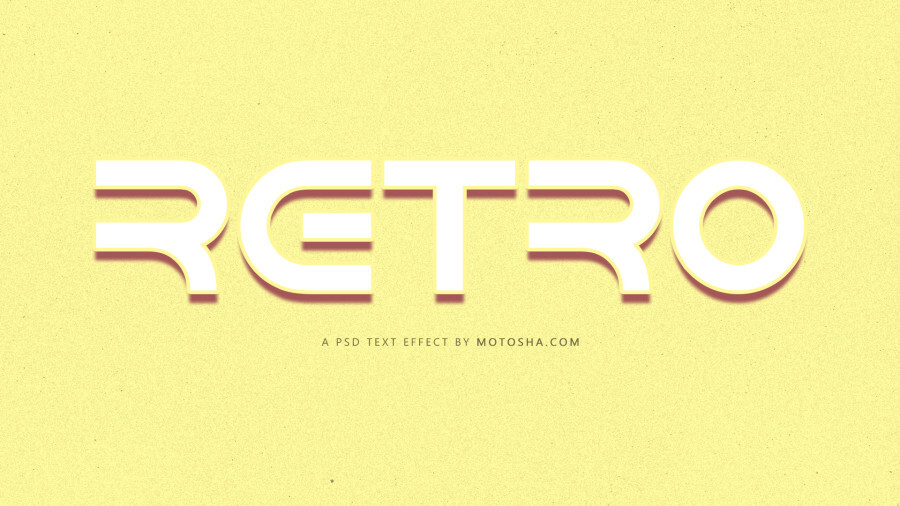 retro psd text effect