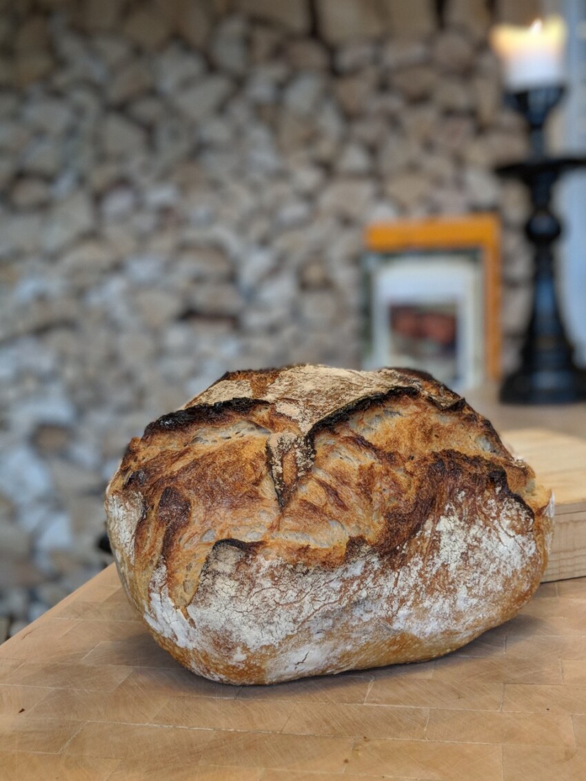 fresh baked bread in a bakery