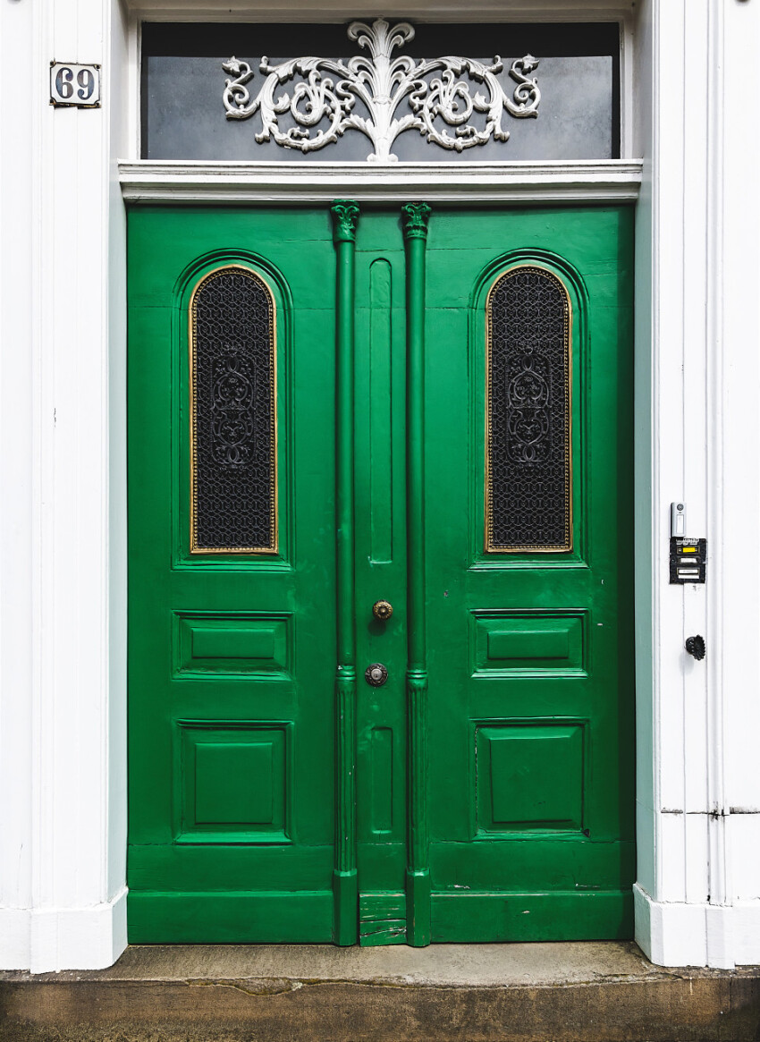 old green house door