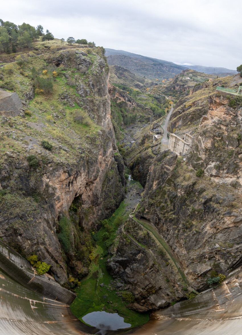 Looking down from the Presa de Quentar dam in the Sierra Nevada of Spain