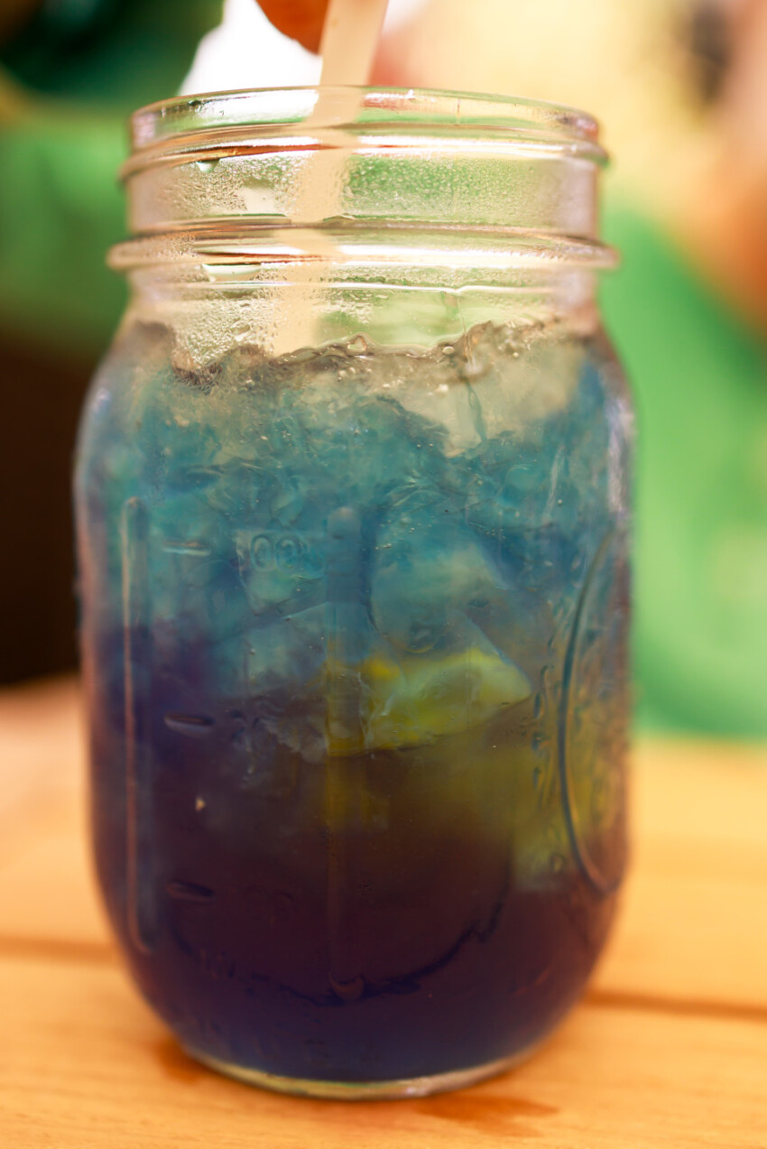 Blue non-alcoholic summer cocktail