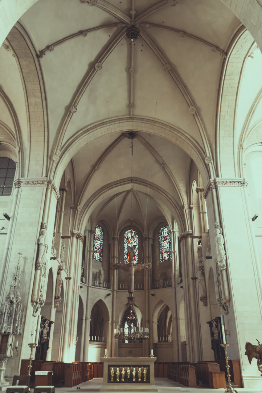 Nave of the St. Paulus cathedral in Münster by Germany