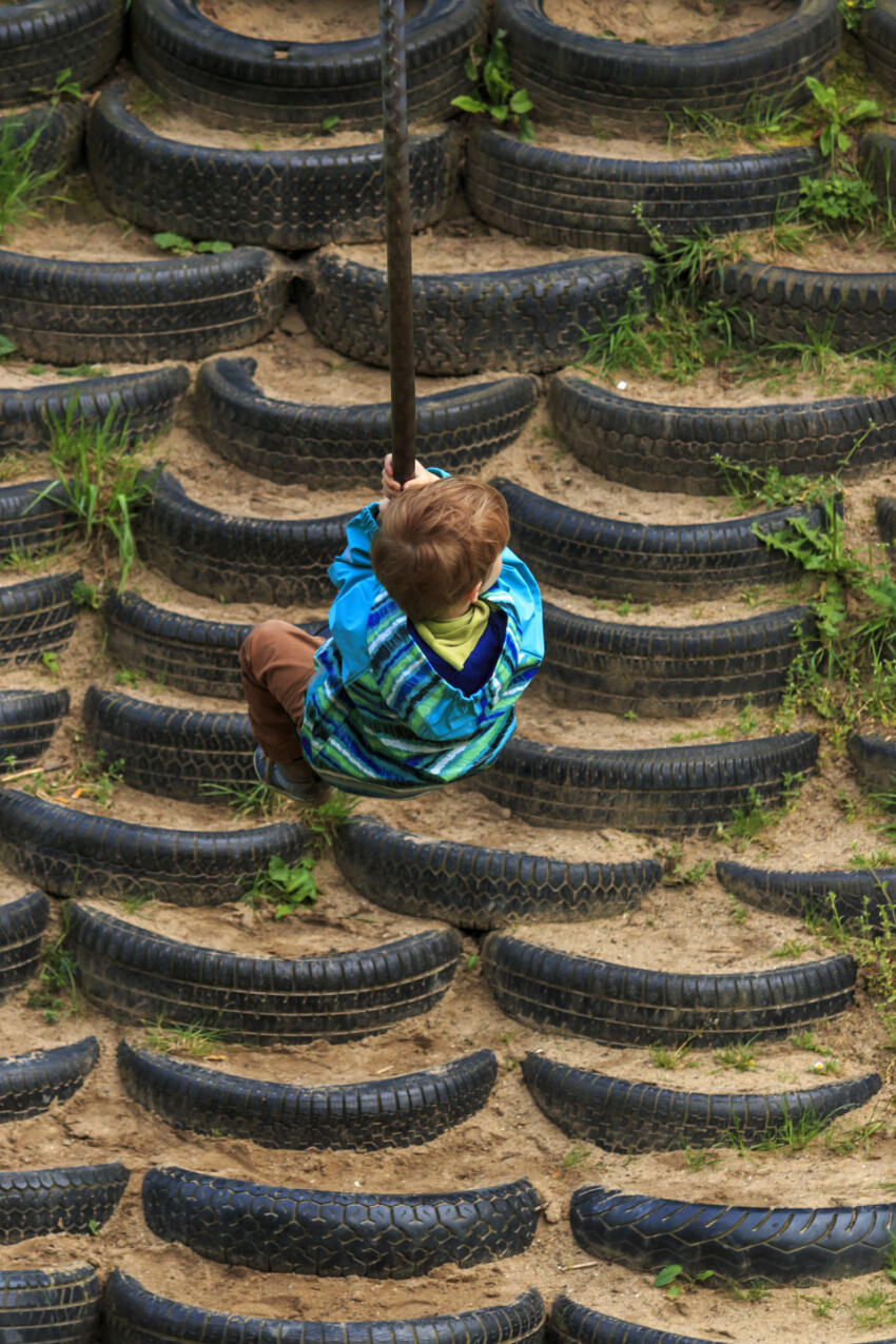 Little Boy on a Monkey Swing