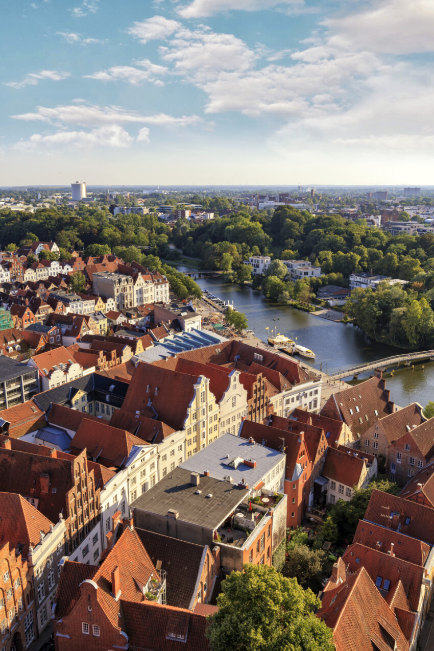 Panoramic view of Lubeck, Germany