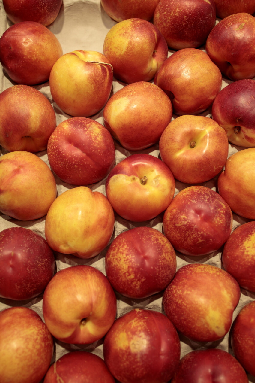 nectarines in a market