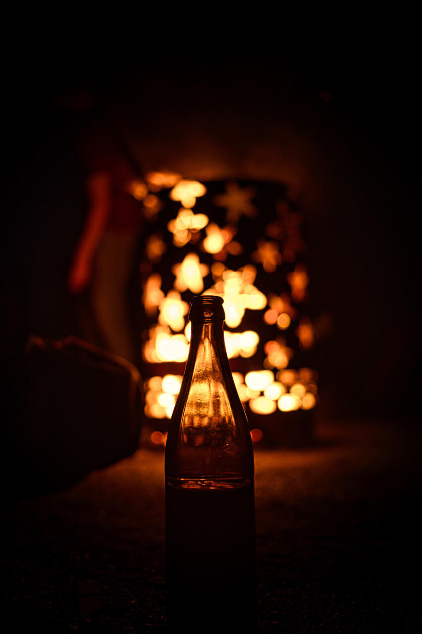 Bottle by the campfire