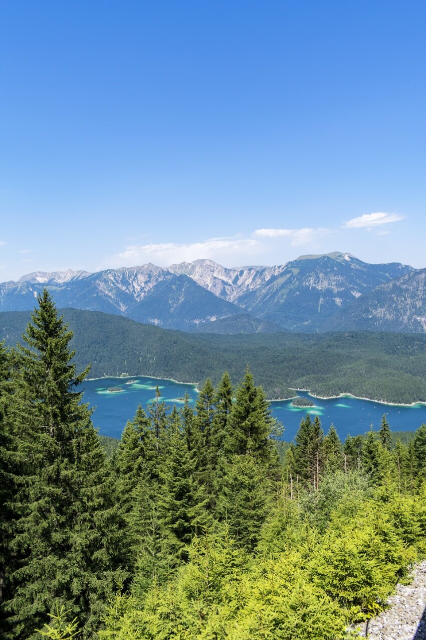 Alpine landscape with the Eibsee lake