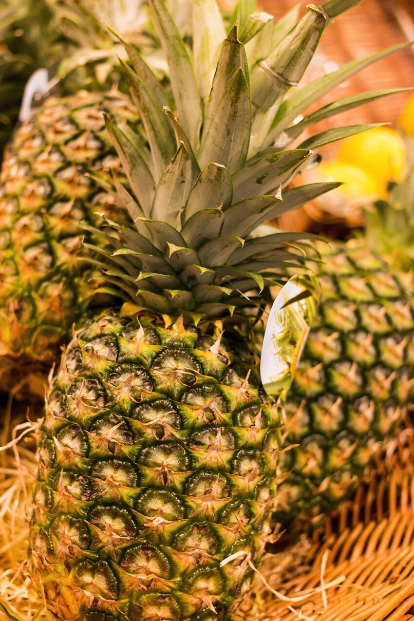 pineapples in a basket