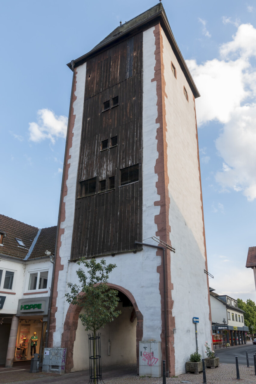 medieval tower gate in germany by gelnhausen