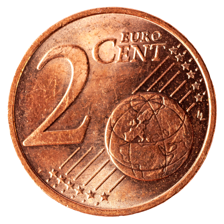2 euro cents coin transparent PNG