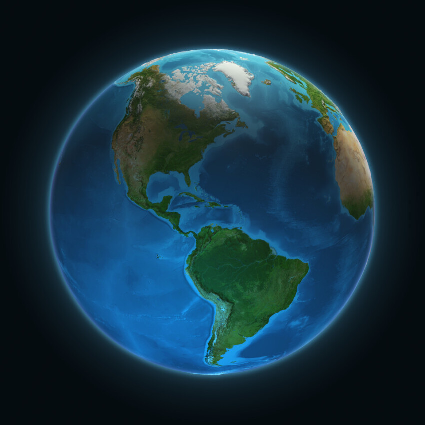 earth north and south america