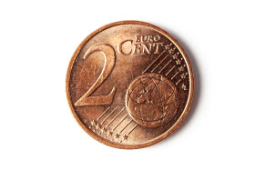 Stock Image: 2 Euro Cents Coin isolated on white background