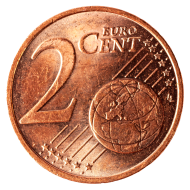 Stock Image: 2 euro cents coin transparent PNG