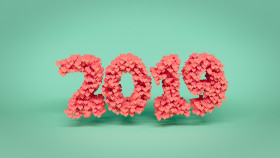 Stock Image: 2019 pink hearts