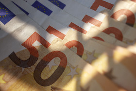 Stock Image: 50 Euro Money Background