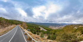 Stock Image: aldeire andalucia spain travel road landscape