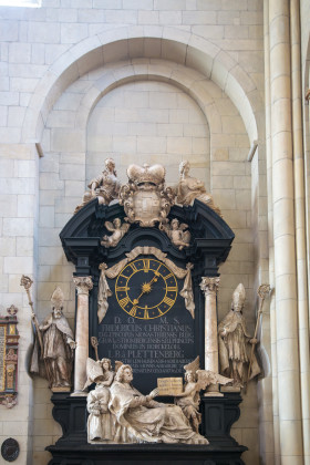 Stock Image: Ancient clock in a church