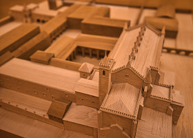 Stock Image: Ancient Roman city wooden model
