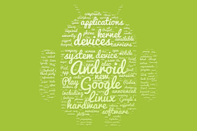 Stock Image: android google tag cloud green