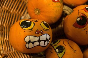 Stock Image: angry halloween pumpkin