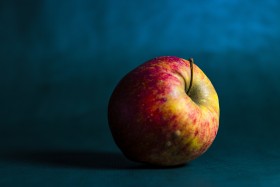 Stock Image: apple blue background