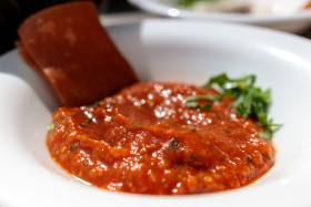 Stock Image: Arabic dip made with tomatoes and peppers
