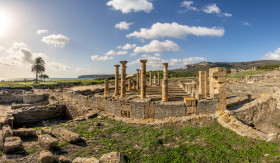 Stock Image: Archaeological excavation site of a Roman city in Spain