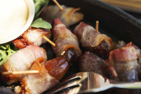 Stock Image: bacon wrapped dates