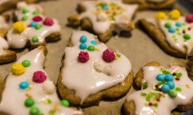 Stock Image: baking christmas biscuits