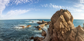 Stock Image: Balearic Sea Landscape in Canyet de Mar